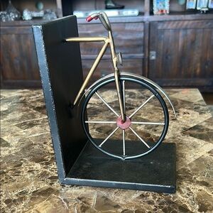 Unique Black and Gold Bicycle Bookend